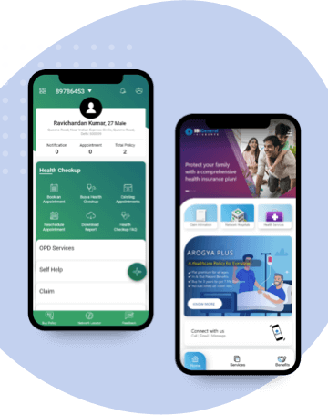 SBI General Insurance and Religare Health Insurance Apps mob
