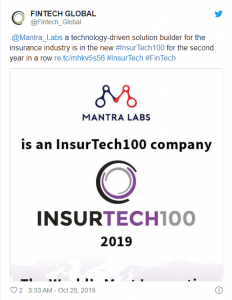 Insurtech100 FinTech Global Twitter